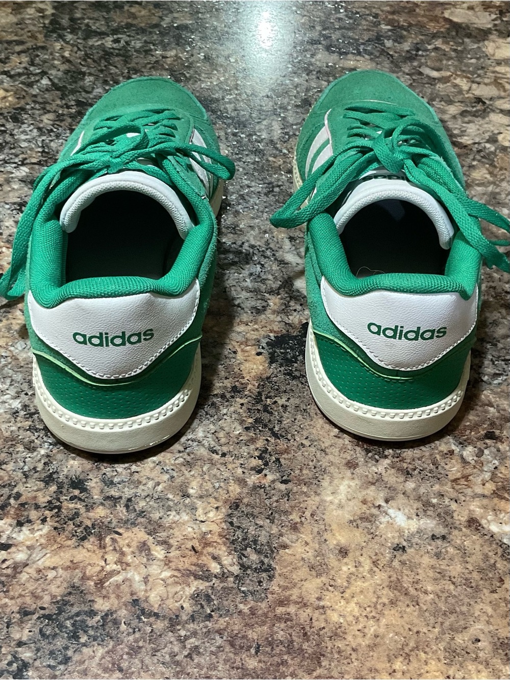 Adidas Grand Court Green Suede White 3 Stripe Sneakers Women’s Size 7 Retro - Picture 4 of 6